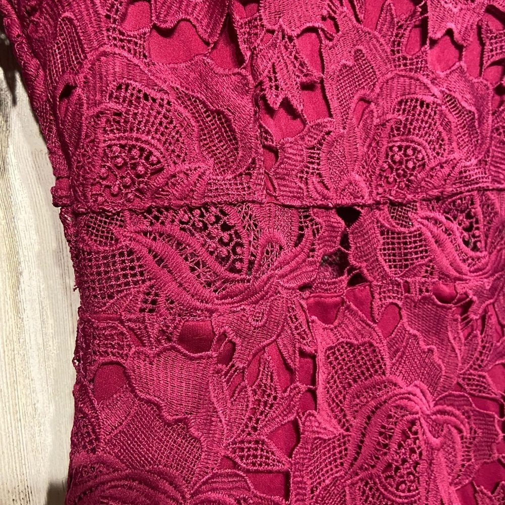 Lulus A Fine Romance Magenta Lace Sheath Mini Dress Medium - Picture 6 of 13